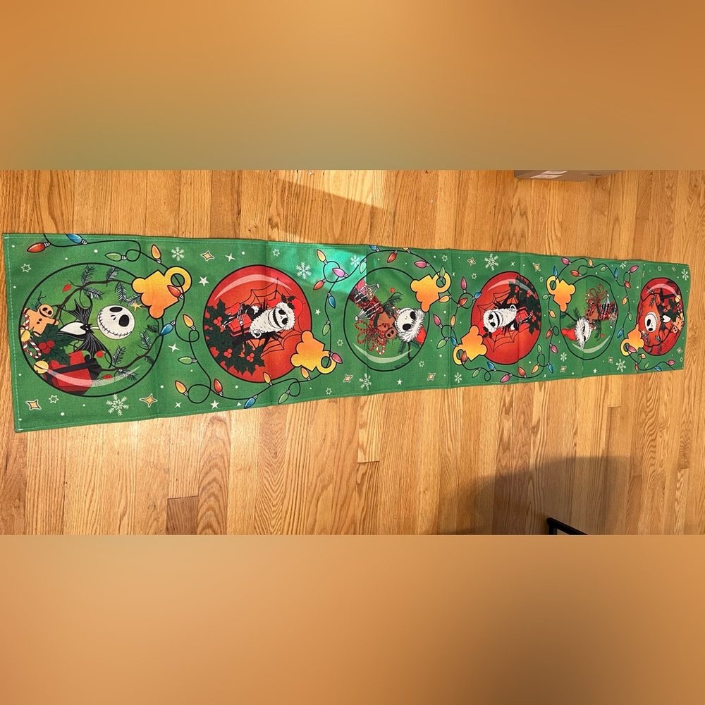 Nightmare before Xmas Festive Green Table Runner